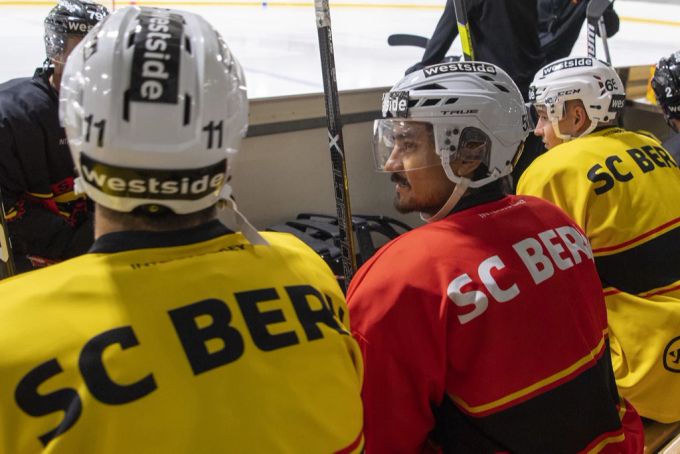 Eric Blum im Training beim SCB. Eric Blum SCB Training