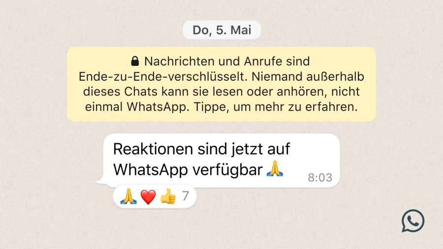 WhatsApp Reaktionen Emoji