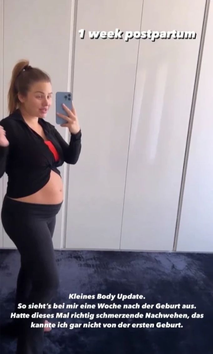 Kim Gloss zeigt aus Instagram ihren After-Baby-Body. Kim Gloss