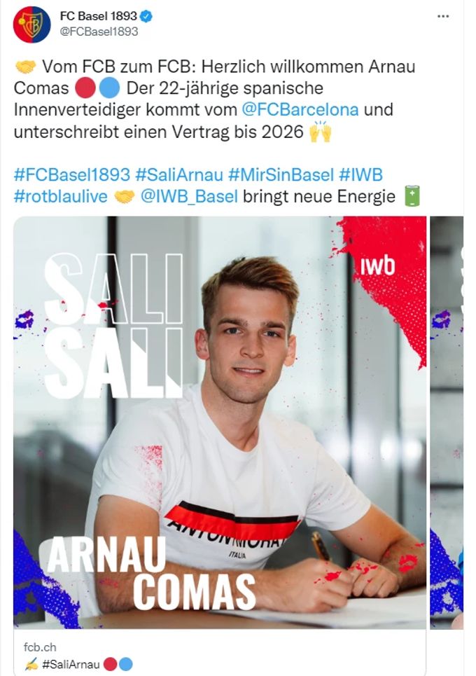 Arnau Comas läuft künftig für den FCB auf. FCb