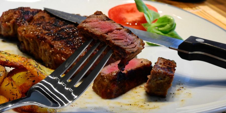 Fleisch Steak Gabel Gericht