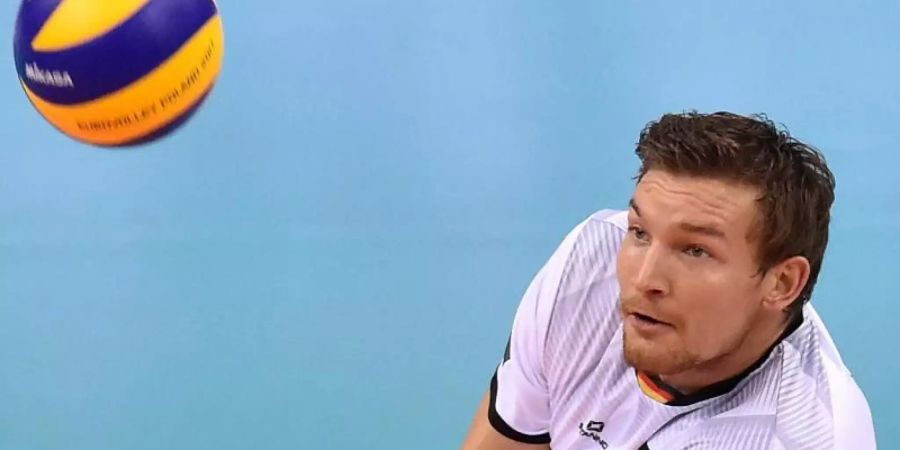 Bester deutscher Volleyballer im Spiel gegen Serbien mit 25 Punkten: Christian Fromm. Foto: Jacek Bednarczyk/PAP