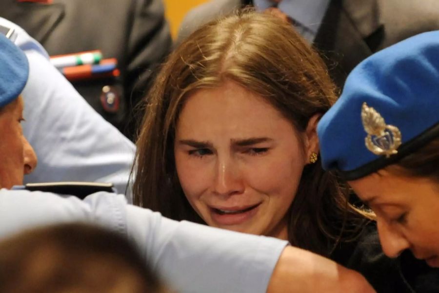 2011 kommen Amanda Knox vor Gericht die Tränen. Sie kam nach vier Jahren im italienischen Gefängnis frei.