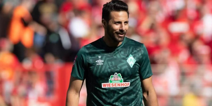 Bremens Claudio Pizarro könnte bei einem Einsatz gegen Leipzig einen weiteren Rekord knacken. Foto: Soeren Stache