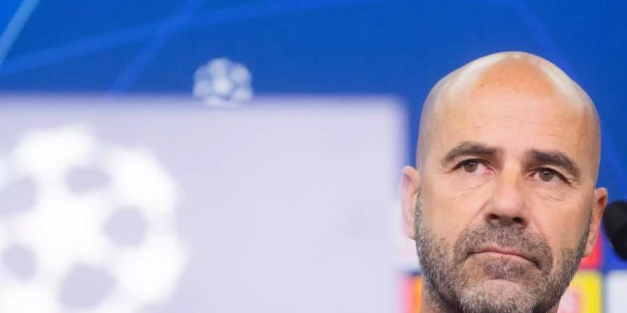 Hat mit Leverkusen Lokomotive Moskau um Visier: Bayer-Coach Peter Bosz. Foto: Rolf Vennenbernd
