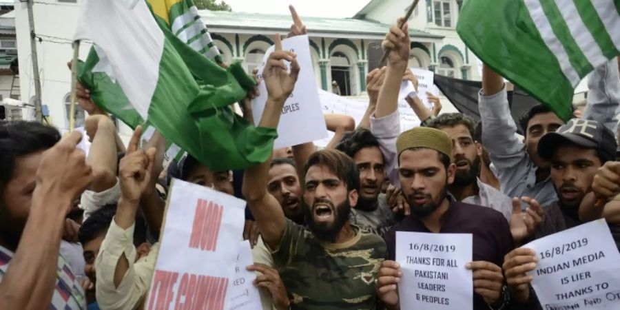 Demonstration gegen Indiens Regierung in Srinagar