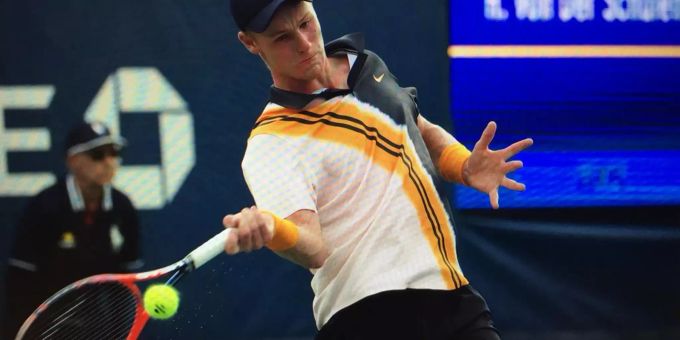 Henry von der Schulenburg im Einsatz an den US Open der Junioren 2018. Henry von der Schulenburg
