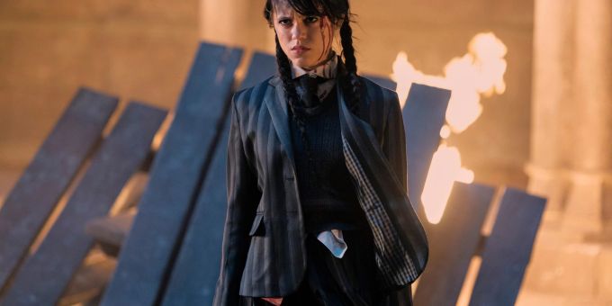 Schauspielerin Jenna Ortega als Wednesday Addams in der Netflix-Fantasy-Serie «Wednesday». Netflix Wednesday