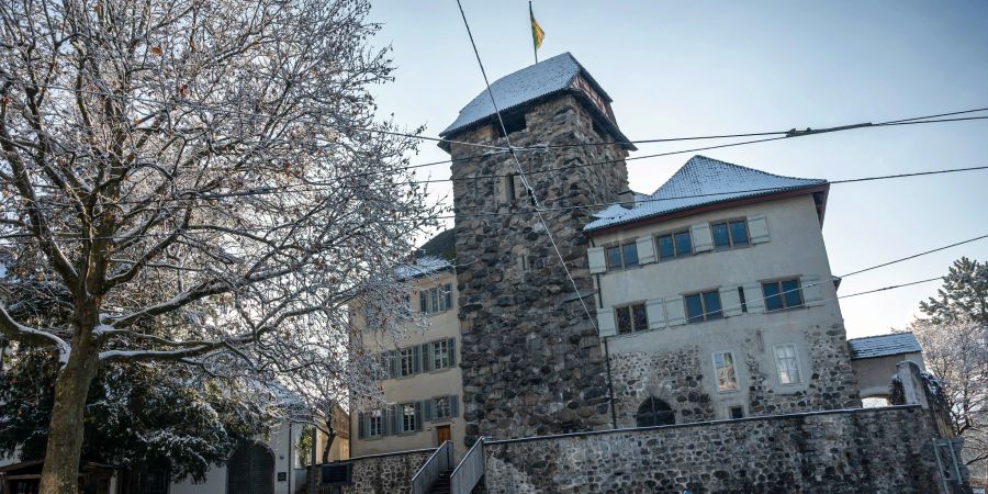 Das verschneite Schloss Frauenfeld. - Frauenfeld