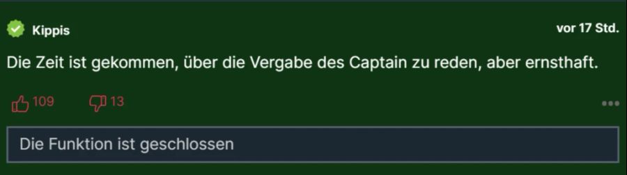 Die Captain-Frage stellen sich auch viele Nau.ch-User.