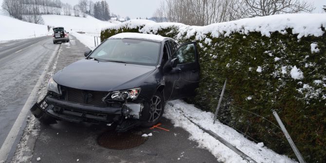 Lenkerin kollidiert in Wald mit Hecke