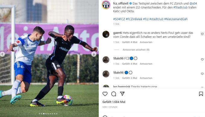 Der FC Zürich testete im Trainingslager gegen Schalke 04. fcz