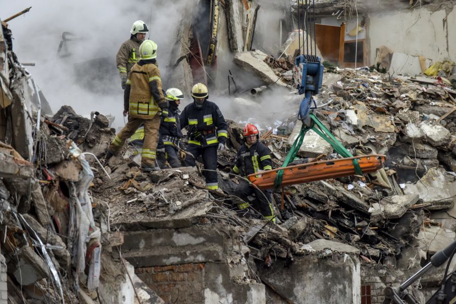 Aftermath of Russian missile attack hitting an apartment block in Dnipro, southeastern Ukraine