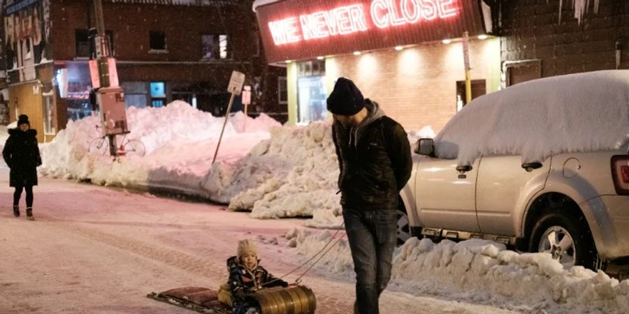 Schneebedeckte Strassen in Buffalo