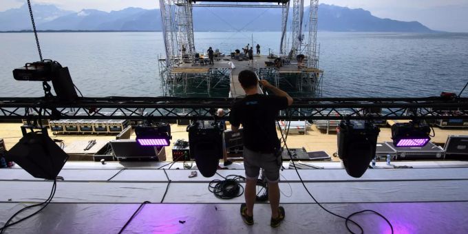 Das Montreux Jazz Festival beginnt heute Freitag (2. Juli). SEEBUEHNE, MONTREUX JAZZ FESTIVAL, MJF, SCENE DU LAC, GENFERSEE, LAC LEMAN,