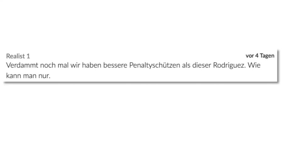 Nicht der Einzige, der sich über den verschossenen Penalty von Rodriguez ärgert.