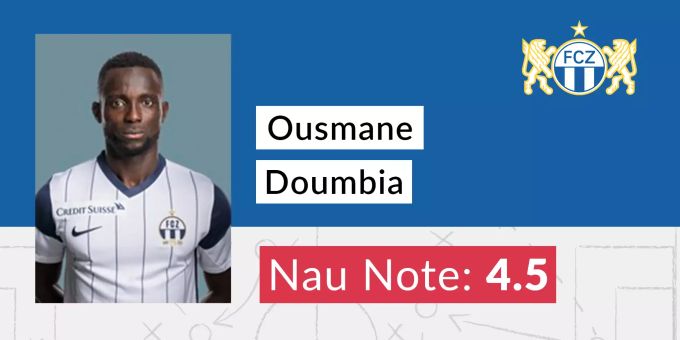 Die Note für Ousmane Doumbia vom FC Zürich. FC Zürich