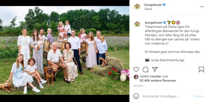 Die schwedische Königsfamilie hat ein seltenes Familienfoto veröffentlicht. carl philip von schweden