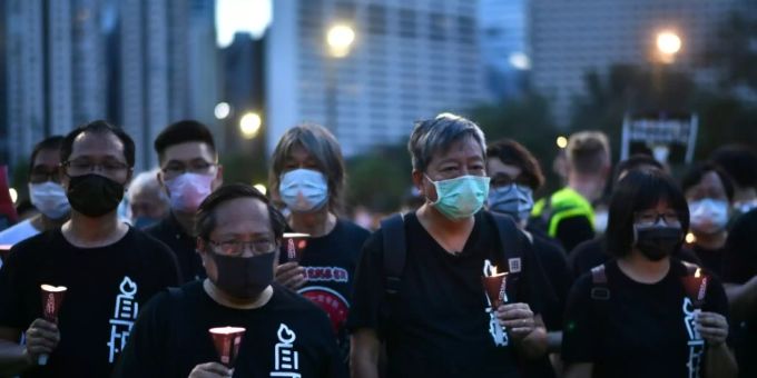 Aktivisten gedenken 2020 der Ereignisse auf dem Tiananmen-Platz Aktivisten gedenken 2020 der Ereignisse auf dem Tiananmen-Platz
