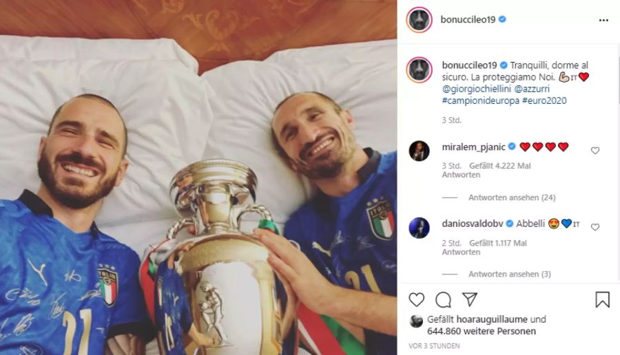 Der beste Freund, Leonardo Bonucci, ist auch dabei.