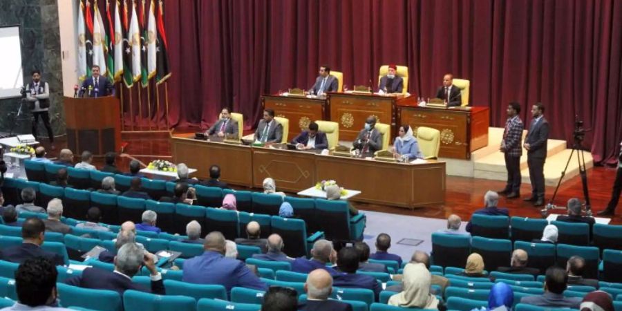 Ein Blick in Libyens Parlament (Archivbild). Foto: Hamza Turkia/XinHua/dpa