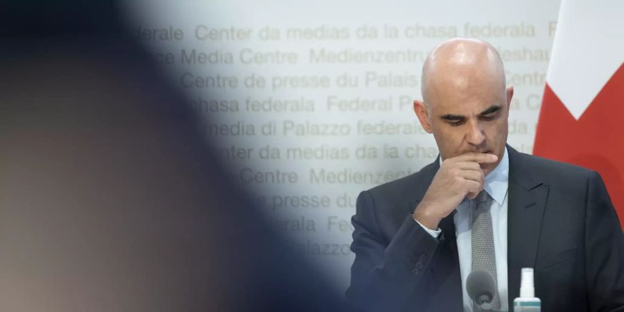 Gesundheitsminister Alain Berset an der Pressekonferenz am Mittwoch.