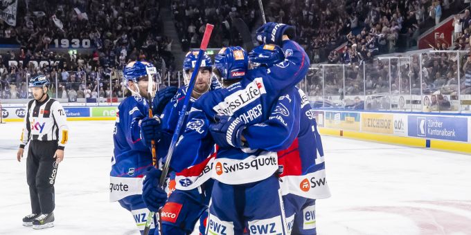 Jubel bei den ZSC Lions im Derby gegen den EHC Kloten. ZSC Lions