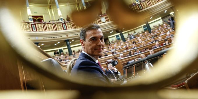Pedro Sánchez im spanischen Parlament. Pedro Sánchez