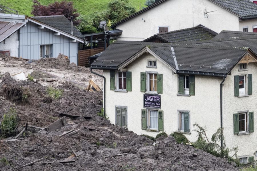 Ende August zerstörten zwei Erdrutsche in Schwanden GL mehrere Häuser.