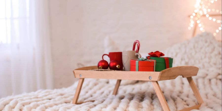 Schlafzimmer, gemütlich, Winter, Weihnachten