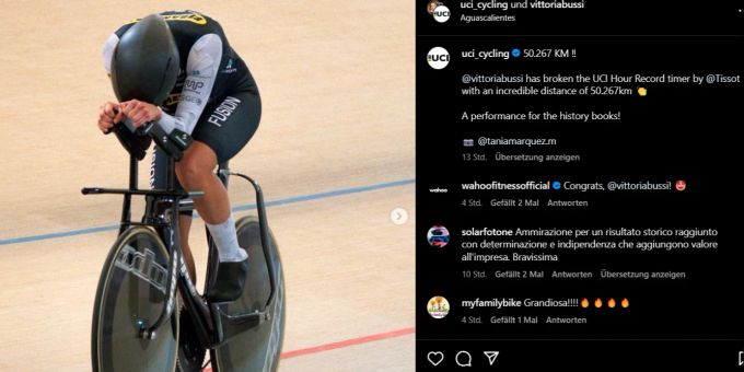 Die italienische Radrennfahrerin Vittoria Bussi im Velodrom von Aguascalientes in Mexiko. Radrennfahrerin Vittoria Bussi.