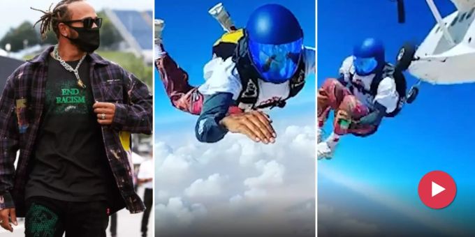 Nie ohne Adrenalin - Hier stürzt sich Lewis Hamilton aus dem Flugzeug!