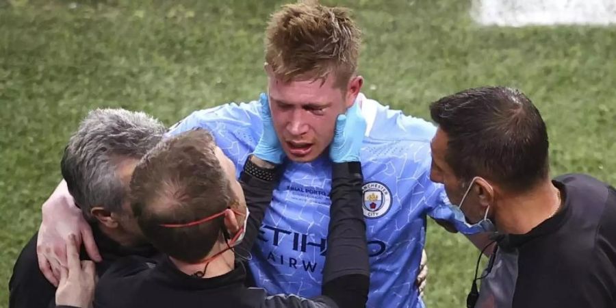 Kevin De Bruyne verletzte sich im Champions-League-Finale. Foto: Michael Steele/Pool Getty/AP/dpa