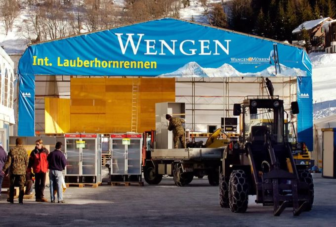 Die Vorbereitungen für den SKi Alpin Weltcup am Lauberhorn laufen. (Archivbild) Lauberhorn coronavirus