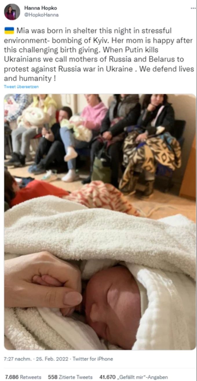 Die Aktivistin und Journalistin Hanna Hopko teilt die Geschichte im Netz. Ukraine Konflikt