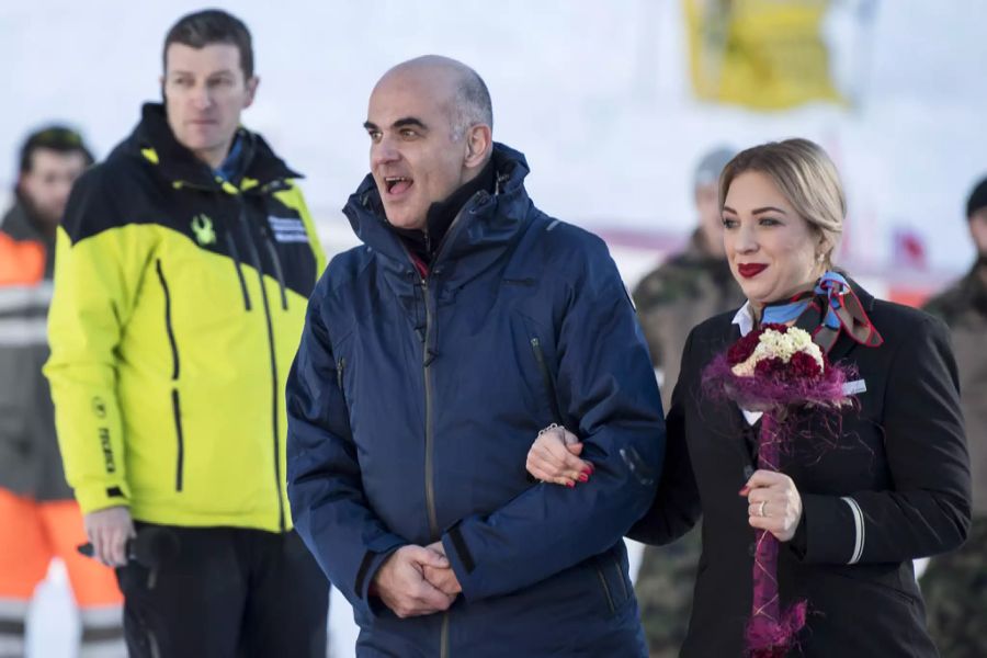 Alain Berset in Wengen BE während des Weltcups 2018/19.