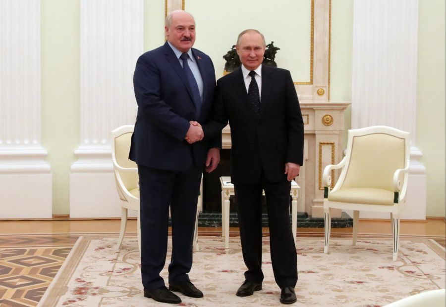 Wladimir Putin und Alexander Lukashenko beim Treffen in Moskau.