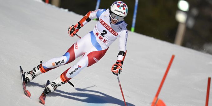 Michelle Gisin im Einsatz beim Riesenslalom in Are (SWE). Michelle Gisin
