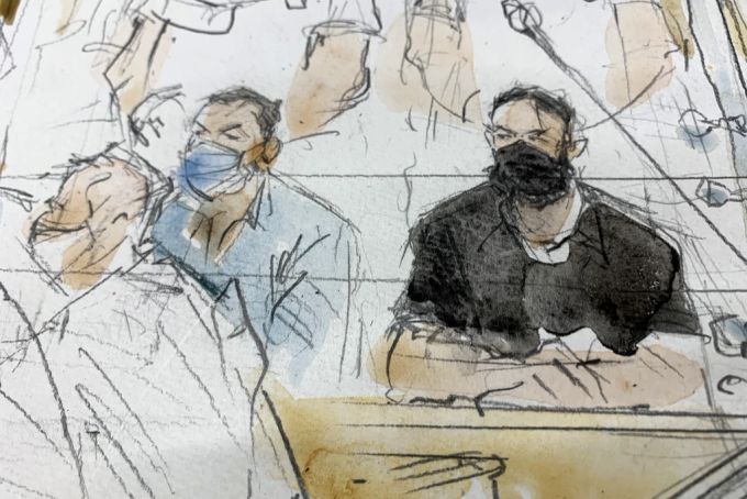Salah Abdeslam, der Hauptangeklagte der Terroranschläge in Paris bei einem Prozess im September 2021. paris