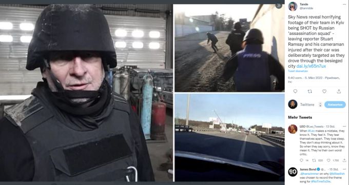 Der Sky-News-Chefkorrespondent Stuart Ramsay. Ukraine Krieg Stuart Ramsay