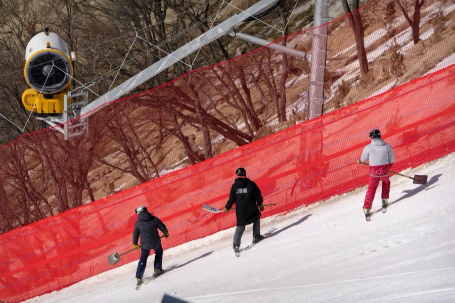 Mit rund 170 Schneekanonen wurden die Pisten für die Ski-Stars präpariert.