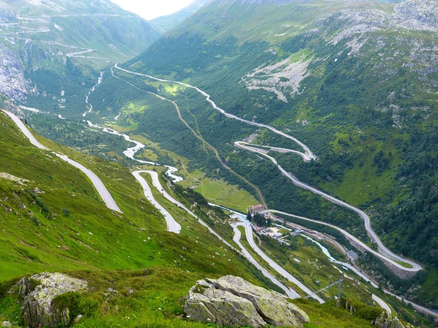 Grimselpass, Saumpfad, Alpen, Schweiz