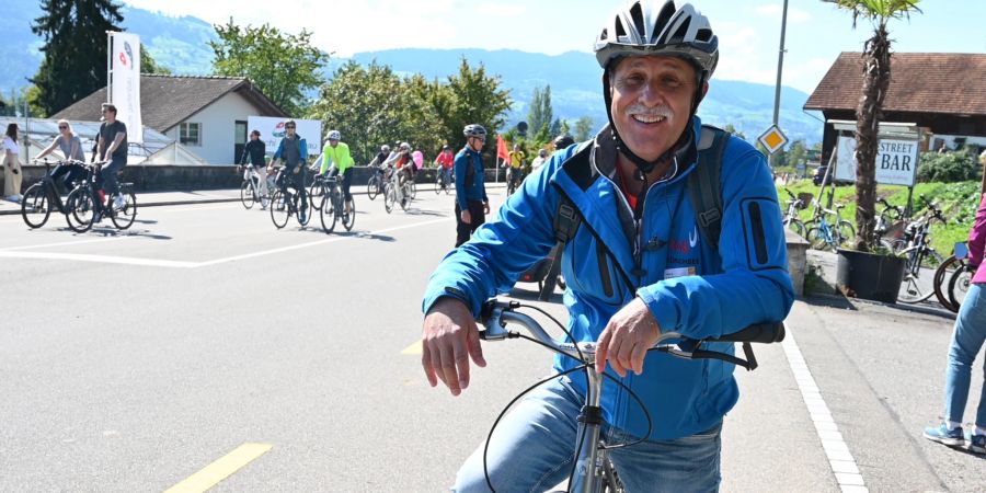 slowUp-Präsident Hans Lenzlinger ist begeistert, wie viele Leute mitmachten.