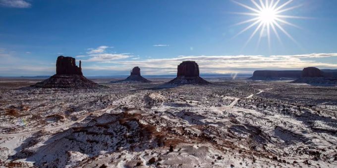 In den Bundesstaaten Arizona und Nevada schneit es. Schnee Südwesten USA