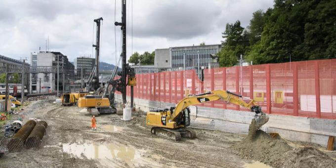 Bauarbeiten am Bahnhof Bern im Juni 2018. Hauptbahnhof Bern