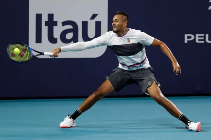 Nick Kyrgios während der Partie gegen Dusan Lajovic am Miami Open. Nick Kyrgios
