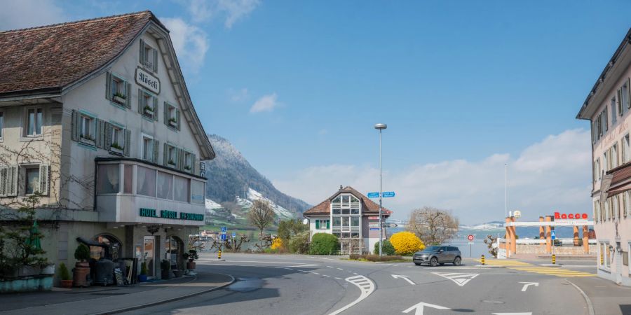 Die Gotthardstrasse in Arth im Kanton Schwyz.