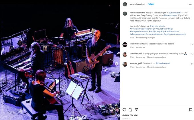 Die Band Neurosis an einem Konzert in diesem Jahr. Neurosis