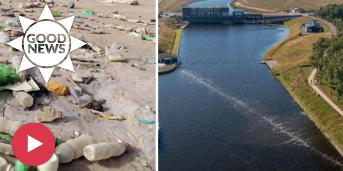 Good News - Blasen-Barriere fängt Plastik in niederländischem Fluss auf