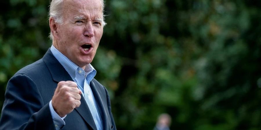 Präsident Biden am Sonntag am Weissen Haus